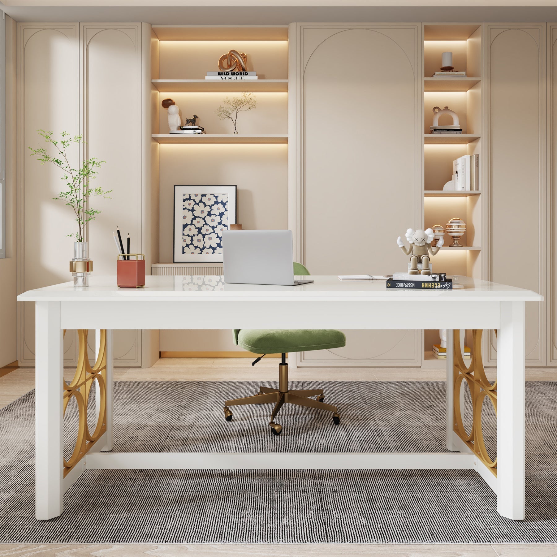 Modern Executive Desk, 63" Computer Desk Conference Table Tribesigns